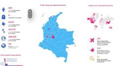 Mapa del Coronavirus en Colombia