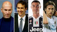 Zinedine Zidane, Julen Lopetegui, Cristiano Ronaldo y Luka Modric.