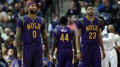 DALLAS, TX - FEBRUARY 25: DeMarcus Cousins #0 and Anthony Davis #23 of the New Orleans Pelicans at American Airlines Center on February 25, 2017 in Dallas, Texas. NOTE TO USER: User expressly acknowledges and agrees that, by downloading and/or using this photograph, user is consenting to the terms and conditions of the Getty Images License Agreement.   Ronald Martinez/Getty Images/AFP == FOR NEWSPAPERS, INTERNET, TELCOS &amp; TELEVISION USE ONLY ==