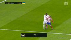 El codazo de Correa a Rüdiger por el que el internacional argentino fue expulsado en el derbi entre Real Madrid y Atlético.