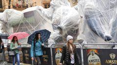 El temporal de lluvia y viento provocó que el Ayuntamiento de Valencia suspendiera la mascleta del lunes 13 de marzo.