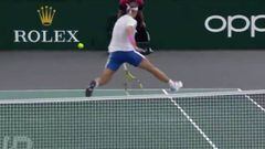 Rafa Nadal pulls off mid-air tweener Tsonga can only applaud