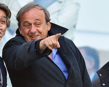 Former UEFA president Michel Platini attends the Italian Serie A soccer match between Juventus FC and Torino FC at Juventus Stadium in Turin, Italy, 06 May 2017.