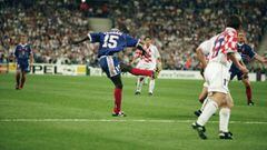 Thuram. El defensa marc&oacute; los dos goles que llevaron a su selecci&oacute;n a la final del Mundial de 1998.