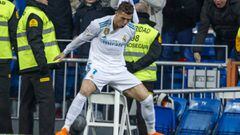 El jugador portugu&eacute;s del Real Madrid, Cristiano Ronaldo, durante un partido.       