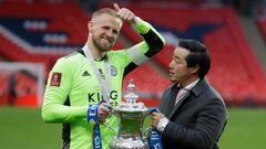 Leicester City goalkeeper Kasper Schmeichel captained his team to a first FA Cup triumph, beating Chelsea 1-0, and hailed their &quot;eternal belief&quot;.