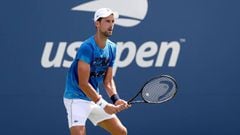 Djokovic entrena en las instalaciones del US Open.