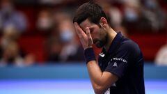 Novak Djokovic se resigna ante Sonego en Viena.