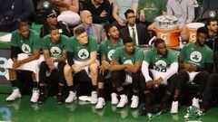 El banquillo de los Boston Celtics, durante la segunda parte del Game 5 de la final 2017 de la Conferencia Este.