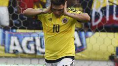 Juan Fernando Quintero marc&oacute; el gol de Colombia en la ida del repechaje ante Estados Unidos.