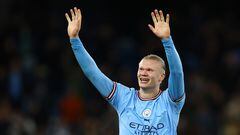 The Man City striker got his side’s third goal against Bayern Munich in the Champions League.