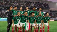 Jugadores de la Selección Mexicana previo al partido contra Guatemala.