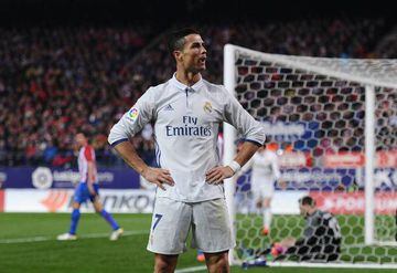 Cristiano Ronaldo celebrates scoring Real's third goal.