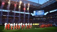 Real Madrid (L) and Barcelona (R) teams pose during their International Champions Cup football match at Hard Rock Stadium on July 29, 2017 in Miami, Florida.
 Barcelona won 3-2. / AFP PHOTO / HECTOR RETAMALO
 PUBLICADA 31/07/17 NA MA02 4COL