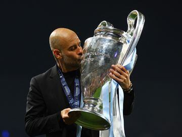Pep Guardiola, entrenador del Manchester City, en la final de la Champions League.