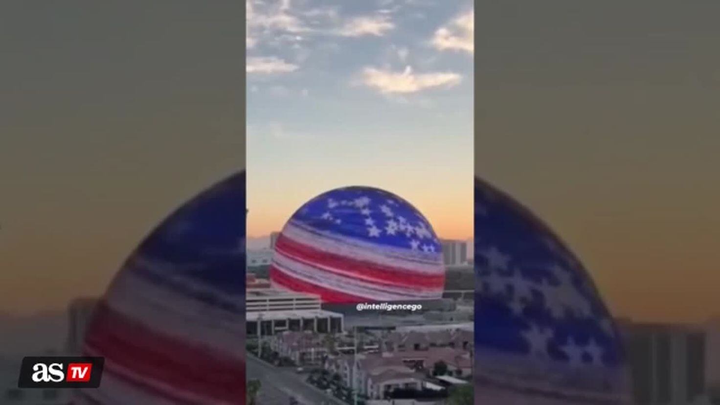Las Vegas lights up with dome billed as world's largest video