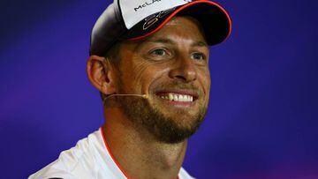 Jenson Button en la rueda de prensa de la FIA de Italia.