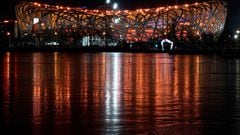 A general view of the National Stadium, known as the Bird's Nest, ahead of the opening ceremony of the Beijing 2022 Winter Olympic Games in Beijing, on February 4, 2022. (Photo by Sebastien Bozon / AFP)