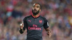 Alexandre Lacazette of Arsenal in action during the match between Sydney FC and Arsenal FC at ANZ Stadium on July 13, 2017 in Sydney, Australia.  