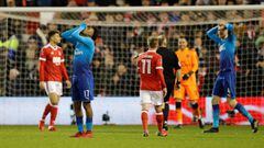 Soccer Football - FA Cup Third Round - Nottingham Forest vs Arsenal - The City Ground, Nottingham, Britain - January 7, 2018   Arsenal&#039;s Alex Iwobi reacts after Nottingham Forest are awarded a penalty by referee Jon Moss   REUTERS/Darren Staples