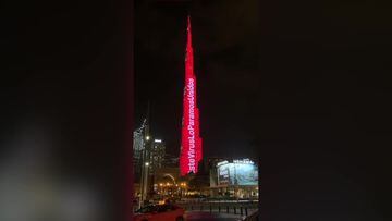 El homenaje del edificio más alto del mundo a España por el coronavirus