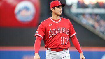 FILE PHOTO: Aug 26, 2023; New York City, New York, USA;  Los Angeles Angels designated hitter Shohei Ohtani (17) works out prior to the game against the New York Mets at Citi Field. Mandatory Credit: Wendell Cruz-USA TODAY Sports/File Photo