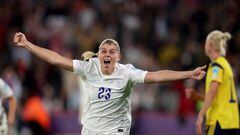 SHEFFIELD, ENGLAND - JULY 26: Alessia Russo of England celebrates after scoring their side's third goal during the UEFA Women's Euro 2022 Semi Final match between England and Sweden at Bramall Lane on July 26, 2022 in Sheffield, England. (Photo by Alex Pantling - The FA/The FA via Getty Images)