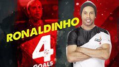 Ronaldinho se estren&oacute; con un poker de goles en el f&uacute;tbol sala indio. El brasile&ntilde;o brillo en su debut con el Delhi Dragons y se impuso al equipo de Ryan Giggs.