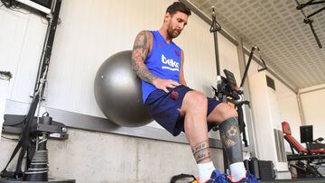 Leo Messi, en el gimnasio.