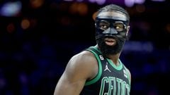 The Celtics star has more or less become synonymous with his face mask, such that when he takes it off you know things are about to get serious.