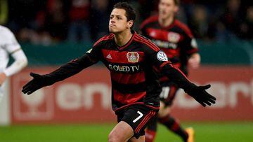 Leverkusen's Mexican striker Javier Hernandez