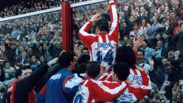 Olé olé olé... Scenes at the Calderón as Atlético do the double, 1996.
