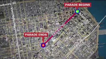 Tour of the 'parade' of celebration of the Golden State Warriors through San Francisco.