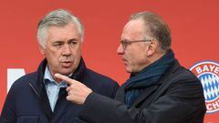 Rummenigge, presidente del Bayern, con Ancelotti.