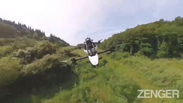 Tomasz Patan made the first-ever commute in an $83k space-age flying car last year,  powered by eight motors and reaching up to 63mph.