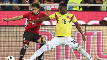 Jefferson Lerma durante el empate sin goles de la Selecci&oacute;n Colombia ante Egipto