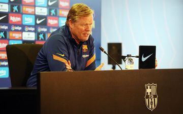 El entrenador del FC Barcelona, Ronald Koeman, en rueda de prensa  FCB  28/04/2021