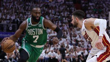 Jaylen Brown Boston Celtics Game-Used #7 Black Jersey vs. Miami