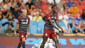 May 31, 2023; Toronto, Ontario, CAN; Toronto FC defender Richie Laryea (22) reacts during the game against the Chicago Fire at BMO Field. Mandatory Credit: John E. Sokolowski-USA TODAY Sports