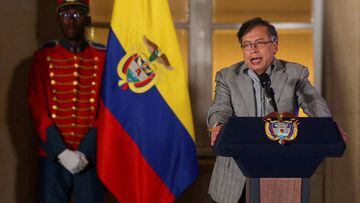 FILE PHOTO: Colombia's President Gustavo Petro speaks on the day of a presentation of the labor reform that his government wants to carry out, in Bogota, Colombia March 16, 2023. REUTERS/Luisa Gonzalez//File Photo