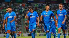 Jugadores de Cruz Azul después de la derrota ante Santos