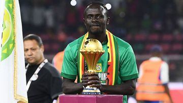 How many Africa Cup of Nations titles have Salah, Mahrez and Man&eacute; won?