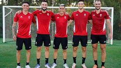 Foto del Granada CF en la que aparecen Silva, Cabaco, Callejón, Miguel Rubio e Ignasi Miquel.