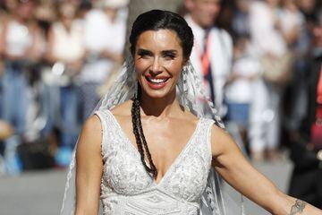 Presenter Pilar Rubio during her wedding with Sergio Ramos in Seville on Saturday, 15 June 2019.