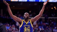 Draymond Green #23 of the Golden State Warriors reacts after being ejected