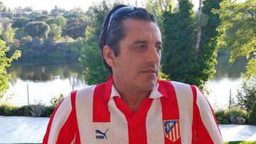 El exfutbolista portugu&eacute;s Paulo Futre con la camiseta del Atl&eacute;tico de Madrid.