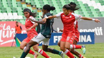 Deportivo Cali y Santa Fe empataron 1-1 en el partido de ida de la Liga Betplay Femenina en el Palmaseca, partido que se jugó este 22 de mayo