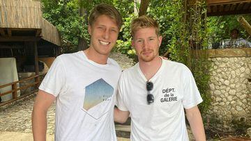 Andrés Llinás y Kevin De Bruyne se encontraron en Cartagena durante sus vacaciones.