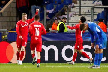 Another one | FC Salzburg's Erling Braut Haaland celebrates scoring their fourth goal.
