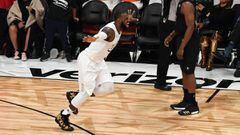 Feb 18, 2018; Los Angeles, CA, USA; Team LeBron forward LeBron James of the Cleveland Cavaliers (23) celebrates after defeating Team Stephen in the 2018 NBA All Star game at Staples Center. Mandatory Credit: Richard Mackson-USA TODAY Sports